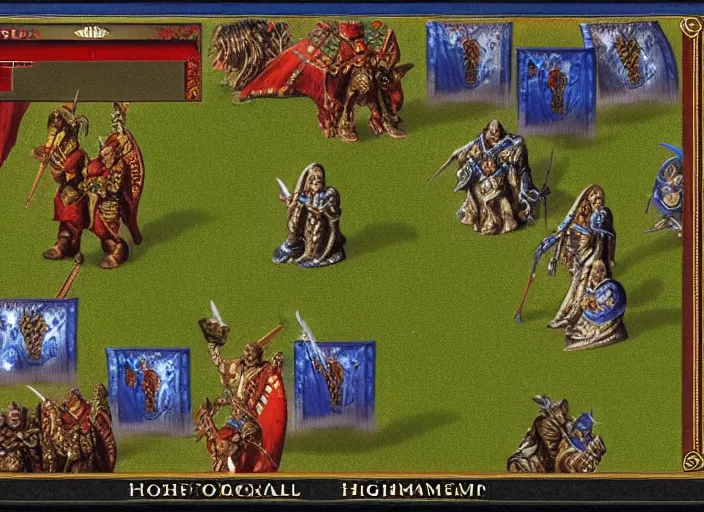 Prompt: realistic screenshot of a heroes of might and magic, 1 9 9 0, high quality