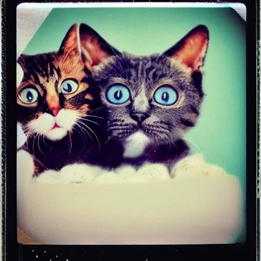 Image similar to polaroid of cats