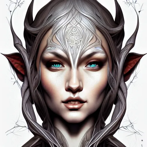 Image similar to digital art, centered head and fullbody of a elven ,intricate, veins, by James Jean and by artgerm , ultradetailed, charachter design, concept art, trending on artstation,