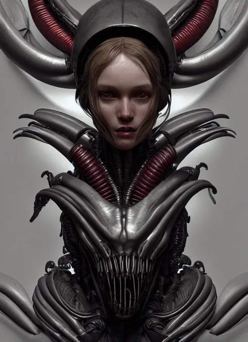 Prompt: xenomorph vogue portrait, artstation, cgsociety, dramatic studio lighting, very detailed, high contrast, intricate, detailed illustration, by artgerm and greg rutkowski and alphonse mucha, octane render, unreal engine, hyperrealism