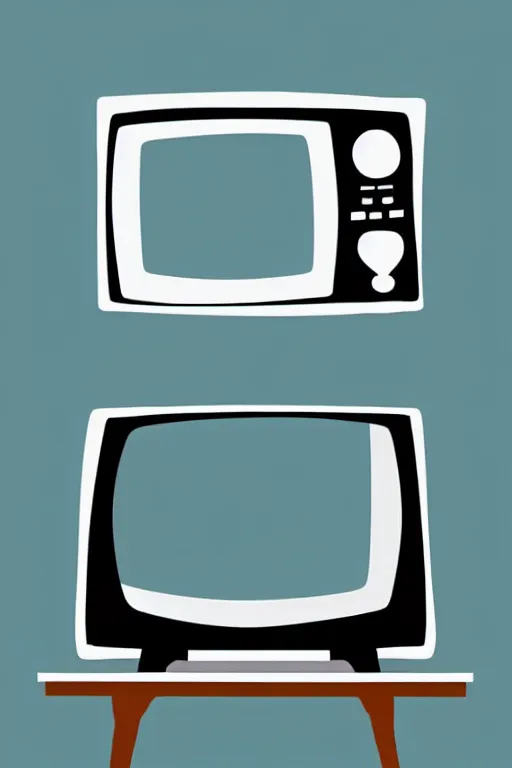 Prompt: minimalist boho style art of a television, illustration, vector art