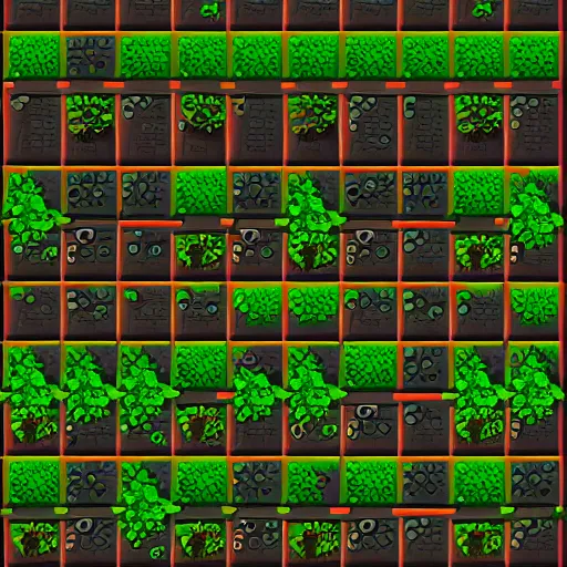 Prompt: video game, 2 d tileset, forest theme