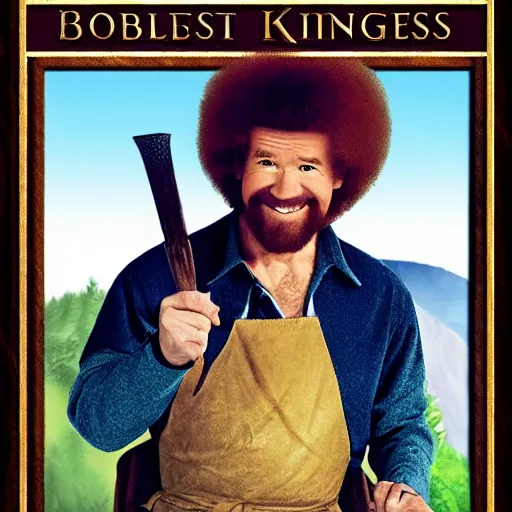 Prompt: bob ross as a knight