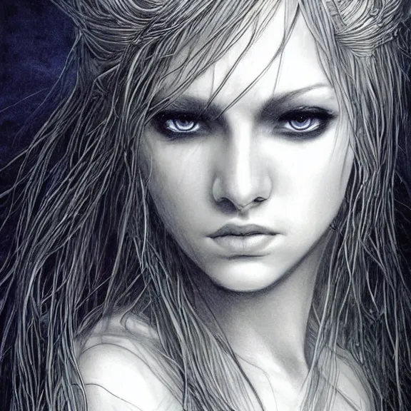 Image similar to a highly detailed portrait of jamie alexander in the style of luis royo.