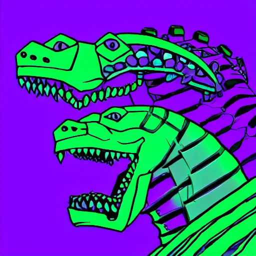 Prompt: cyberpunk purplealligator profile picture