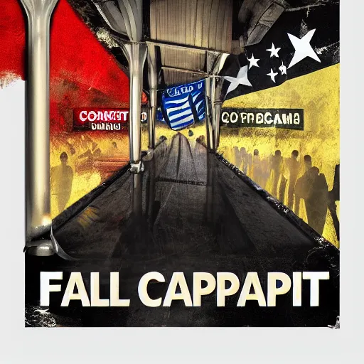 Image similar to Fall of capitalism, banner, srtstation, poster