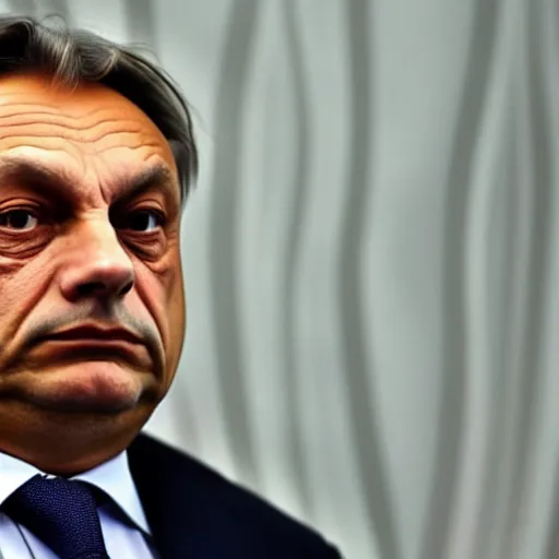 Image similar to Viktor Orban looking sad