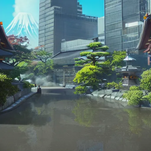 Prompt: japan, hyperrealistic, 4 k, unreal engine, highly detailed, dramatic lighting, magical, beautiful