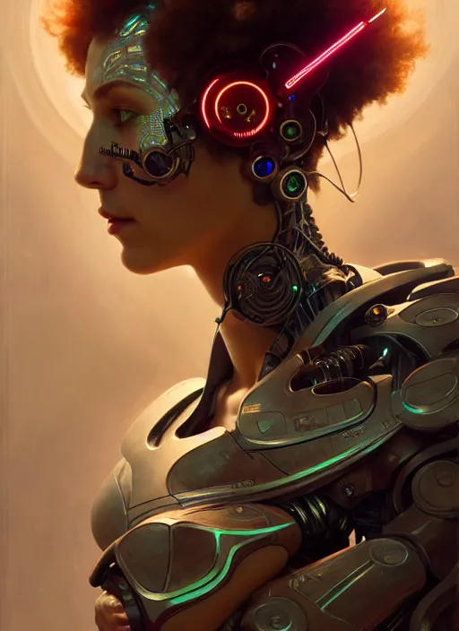 Image similar to cyborg DJ mox on stage , diffuse lighting, fantasy, intricate, elegant, highly detailed, lifelike, photorealistic, digital painting, artstation, illustration, concept art, smooth, sharp focus, art by John Collier and Albert Aublet and Krenz Cushart and Artem Demura and Alphonse Mucha