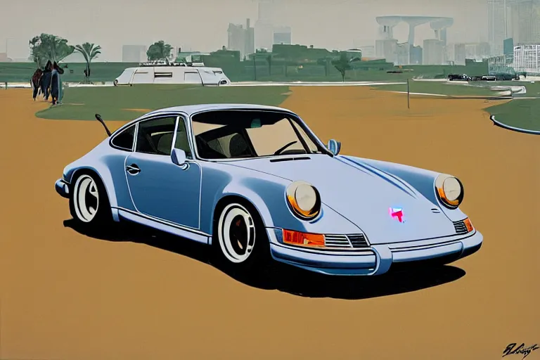 Prompt: porsche 9 1 1 syd mead