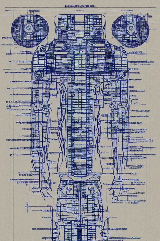 Prompt: alien blueprint schematics