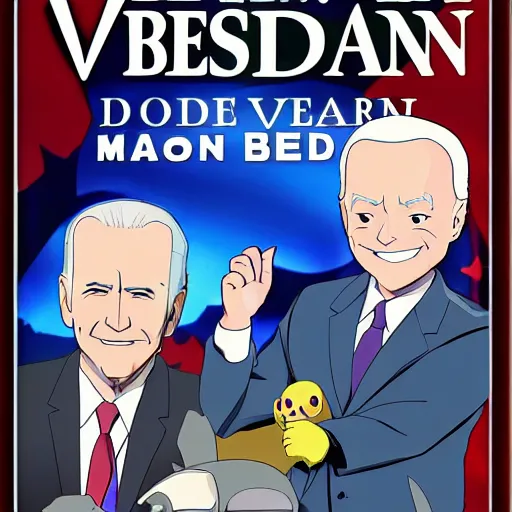 Image similar to Joe Biden is a pokemon master, remastered anime DVD, 2016, illustration