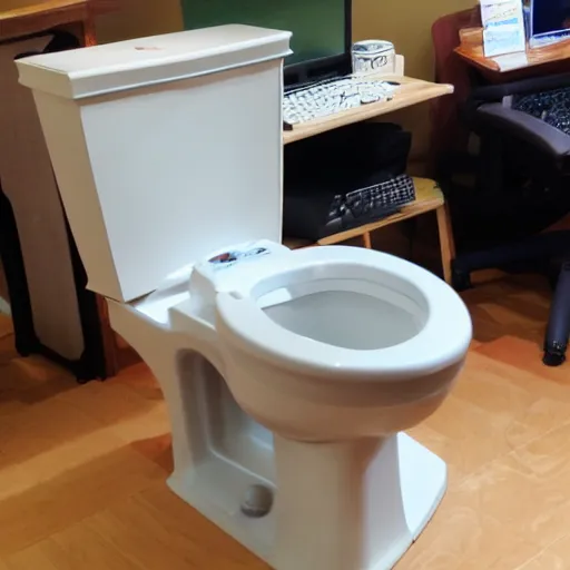 Image similar to gaming chair with seat replaced by a toilet