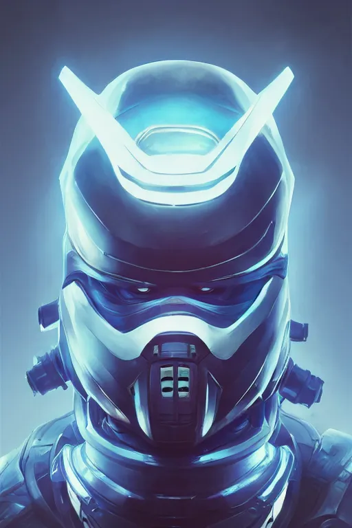 Image similar to epic mask helmet robot ninja portrait stylized as fornite style game design fanart by concept artist gervasio canda, behance hd by jesper ejsing, by rhads, makoto shinkai and lois van baarle, ilya kuvshinov, rossdraws global illumination radiating a glowing aura global illumination ray tracing hdr render in unreal engine 5