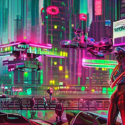 Image similar to cyberpunk Foos Gone Wild