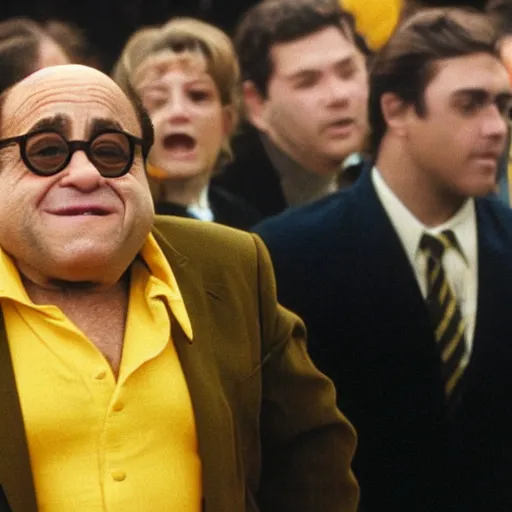 Image similar to danny devito wearing a yellow suit