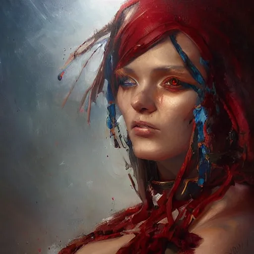 Image similar to a beautiful painting of a nord woman, by raymond swanland, featured on artstattion