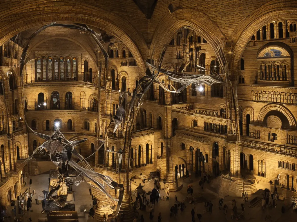 Image similar to Natural History Museum specimens, night