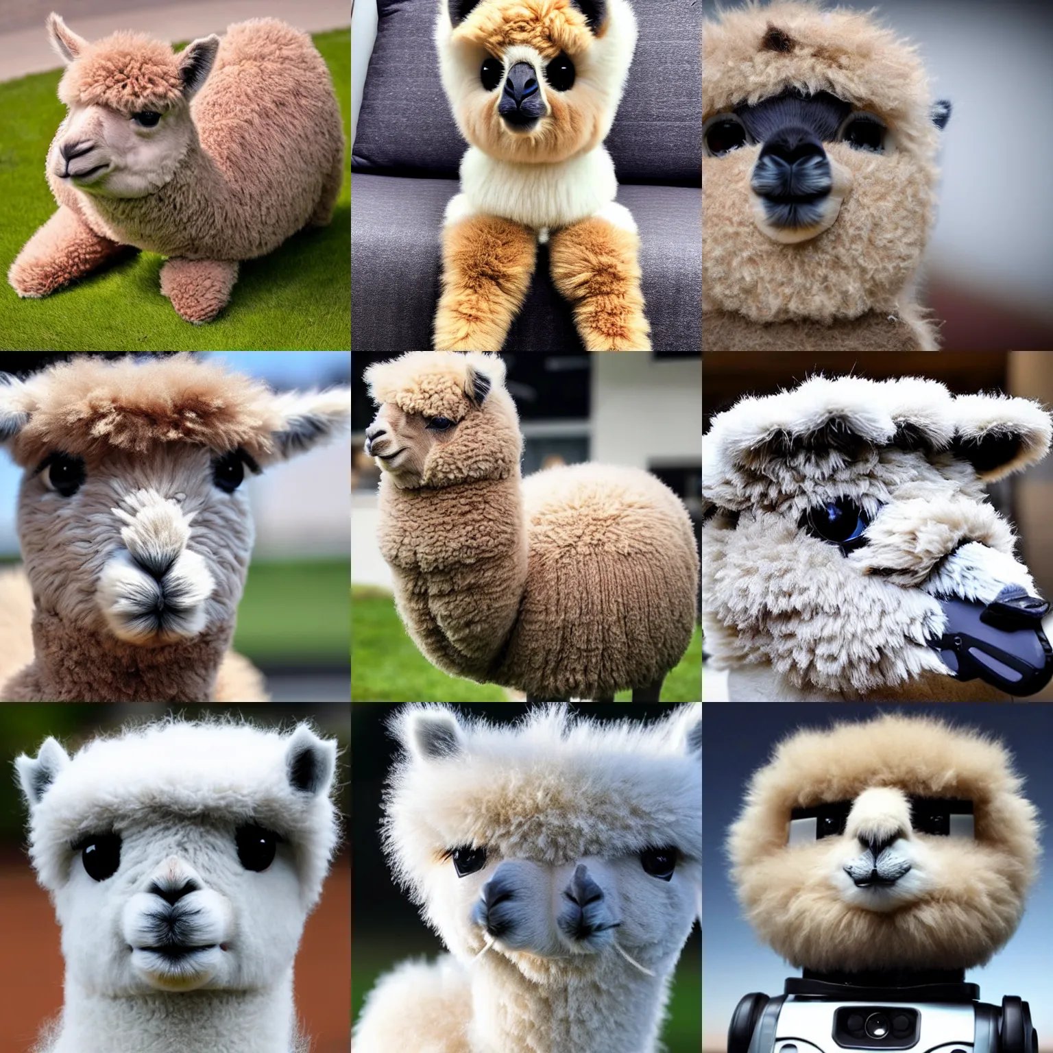 Prompt: <picture quality=4k-ultra-hd mode='attention grabbing'>Adorable fluffy robot looks like an alpaca</picture>
