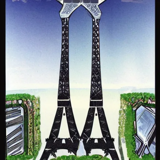 Image similar to weird alien rejected designs for the eiffel tower