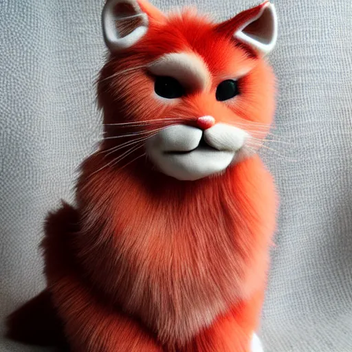 Prompt: vampire red cat realistic, fluffy fur