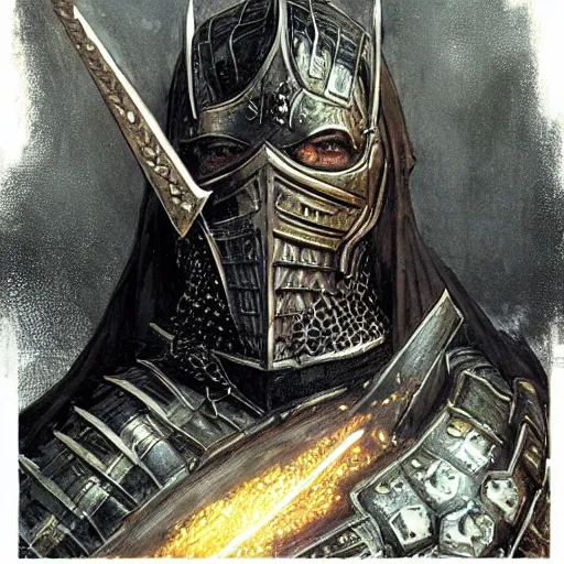 Prompt: dark souls knight as fantasy knight, realistic closeup portrait art by norman rockwell and donato giancola and greg rutkowski