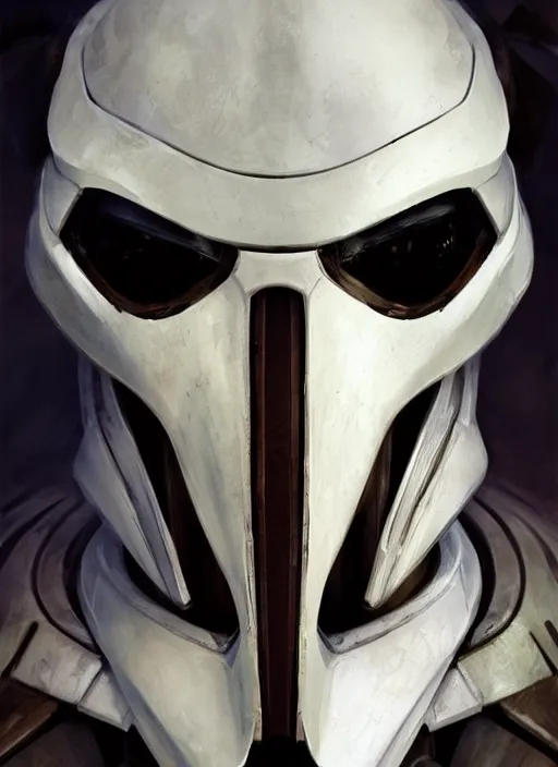 Image similar to General Grievous, face close up, elegant, digital painting, concept art, smooth, sharp focus, illustration, from StarCraft by Ruan Jia and Mandy Jurgens and Artgerm and William-Adolphe Bouguerea