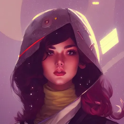 Image similar to young beautiful women in space illustration fantasy digital art by guweiz trending on artstation