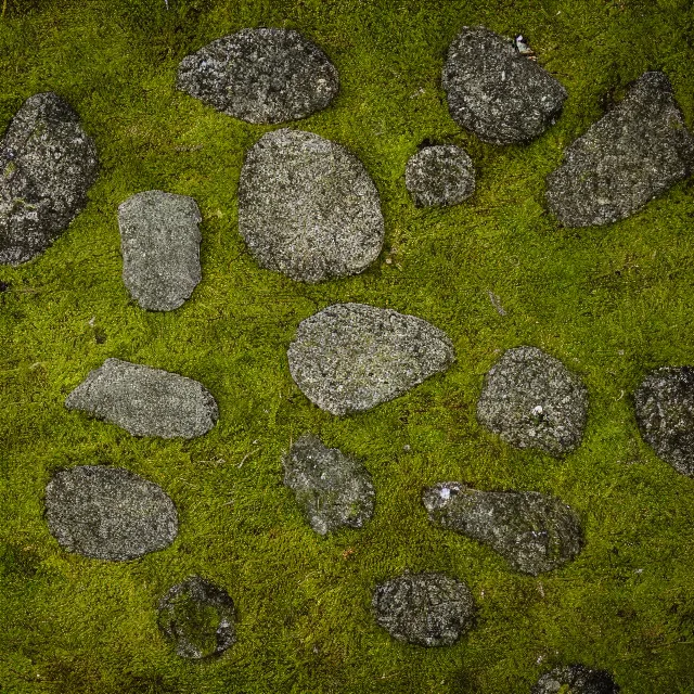 Image similar to Photo of mossy stone pavement shot from tripod above