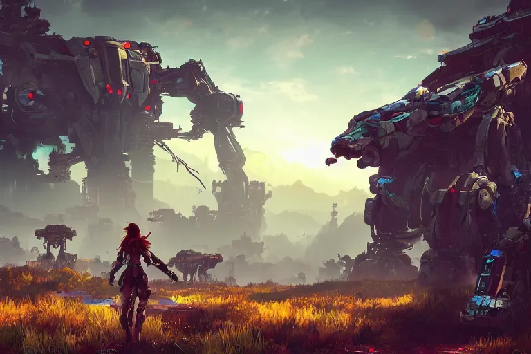 Image similar to stalker machine mecanical creature robot of horizon forbidden west horizon zero dawn bioluminiscence global illumination ray tracing hdr fanart arstation by ian pesty and alena aenami artworks in 4 k