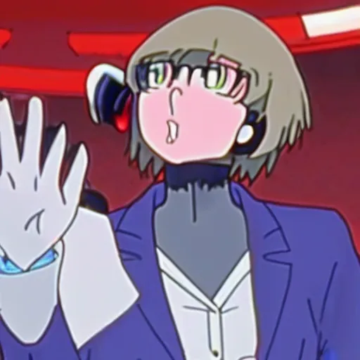 Image similar to theresa may cameo in neon genesis evangelion. theresa anime