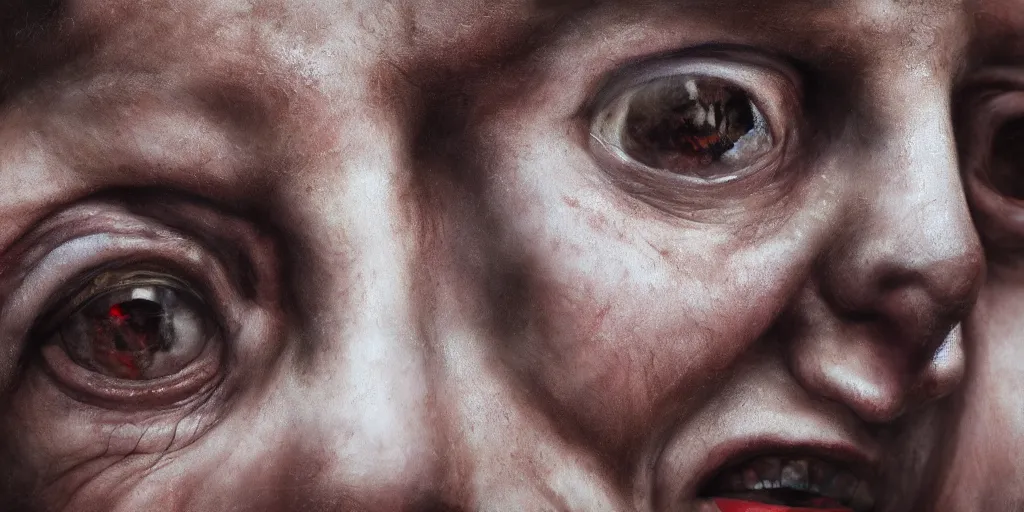 Prompt: I have 10,000 eyes and each is named suffering, hyperrealistic, cgsociety, 8k octane render, oil painting