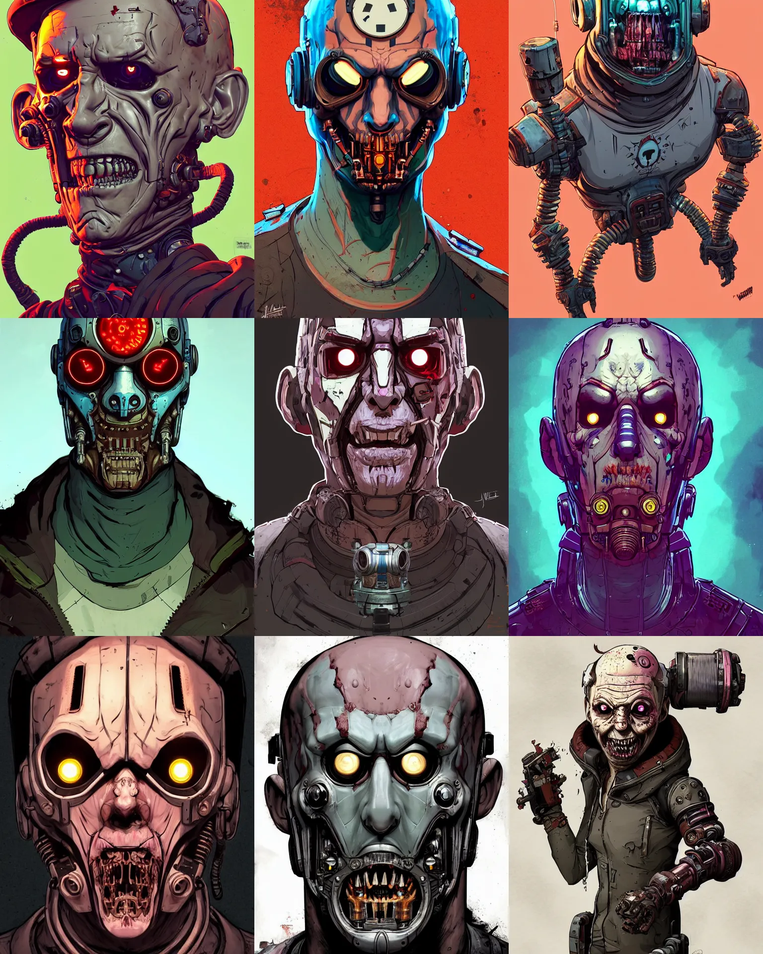 Prompt: a study of cell shaded scary portrait of a cyborg putin as Borderlands 3 concept art, llustration, post grunge, concept art by josan gonzales and wlop, by james jean, Victo ngai, David Rubín, Mike Mignola, Laurie Greasley, highly detailed, sharp focus, alien, Trending on Artstation, HQ, deviantart, art by artgem