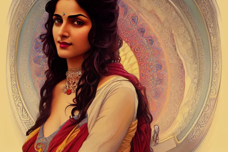 Gmaddie07: Portrait of a beautiful indian girl, blushing, huge