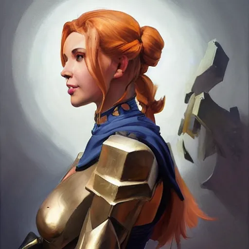 Image similar to greg manchess portrait painting of partially armored sallya from fire emblem as overwatch character, medium shot, asymmetrical, profile picture, organic painting, sunny day, matte painting, bold shapes, hard edges, street art, trending on artstation, by huang guangjian and gil elvgren and sachin teng