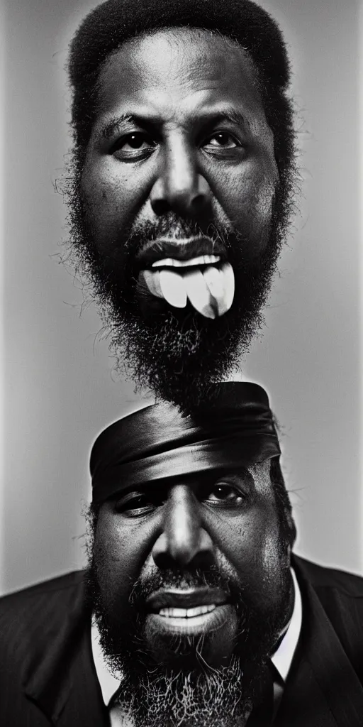 Image similar to award winning photo of thelonious monk as a dictator of a banana republic, vivid colors, happy, symmetrical face, beautiful eyes, studio lighting, wide shot art by Sally Mann & Arnold Newman