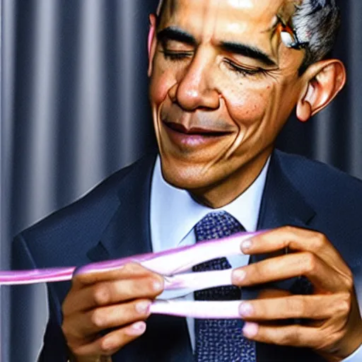 Image similar to obama playing with a slinky