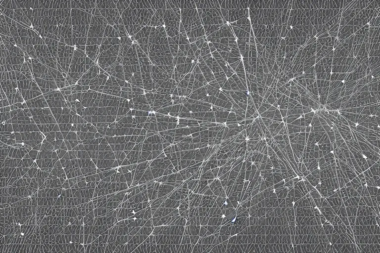 Image similar to closeup view of fjords made out of multiple overlays of simple clean scientific data visualized on top of each other, dots connected by straight lines, tall bar charts, plexus, thick squares and large arrows, waveforms on top of square charts, gaps and pauses, space molecules, radio signals, negative space