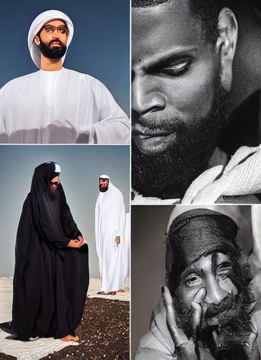 Image similar to the prophet mohammed instagram thirst trap photo shoot, perfect faces