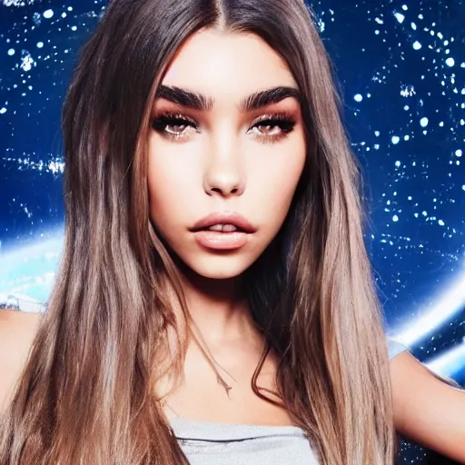 Prompt: madison beer a an intergalactic popstar, render, blender render, unity render, 4 k wallpaper, art station trending, artstation 4 k coherent, coherent, 4 k, detailed