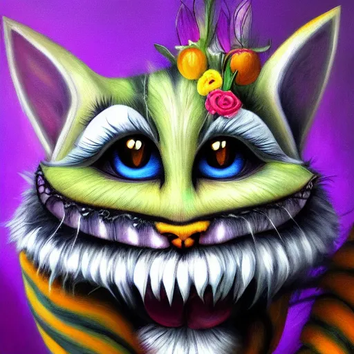 Prompt: Cheshire Cat oil painting trending on artstation, cafesale,