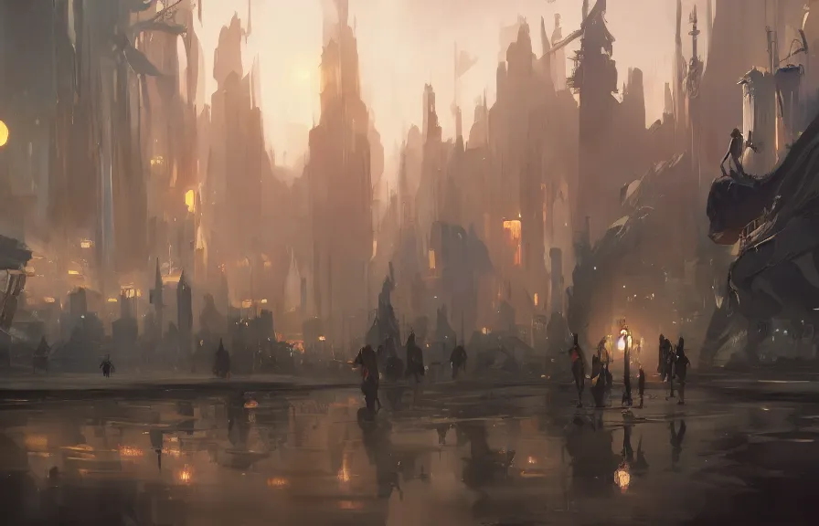 Prompt: greg manchess concept art of a the timepunk spork dimension, key visual, ambient lighting, highly detailed, digital painting, artstation, concept art, sharp focus, by makoto shinkai and akihiko yoshida and hidari and wlop and greg rutkowski