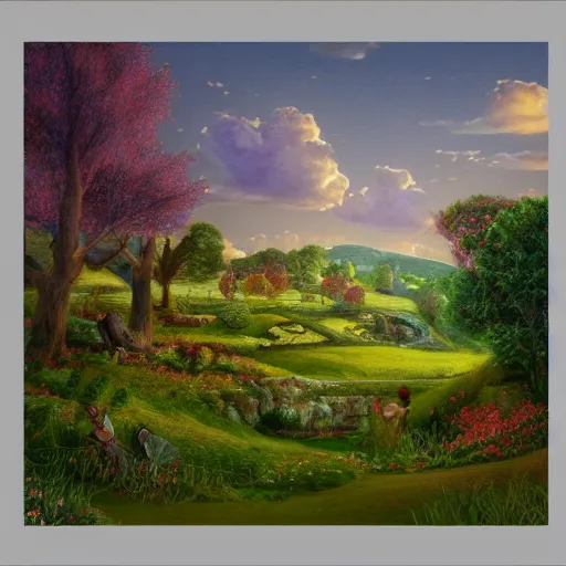 Image similar to dreamscape little countryside landscape colored pencil, highly detailed, highly accurate, deep aesthetic, 8 k, highly ornate intricate details, cinematic lighting, rich colors, ray tracing, hyperrealistic, photorealistic, cinematic landscape, trending on artstation,