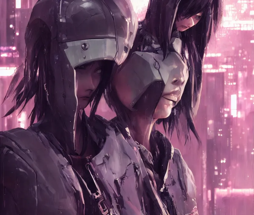 Image similar to cyberpunk anime girl in hoodie, grafity, neonpunk, alita, arcane, fortiche, action, tokyo street, detail, good face, pose model, concept art, in style of yoji shinkawa, pan ren wei, col price, atey ghailan, by greg rutkowski, aesthetic