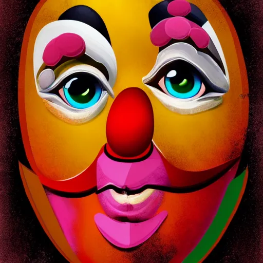 Prompt: clown , digital art , 4k , trending on artstation , vector illustration