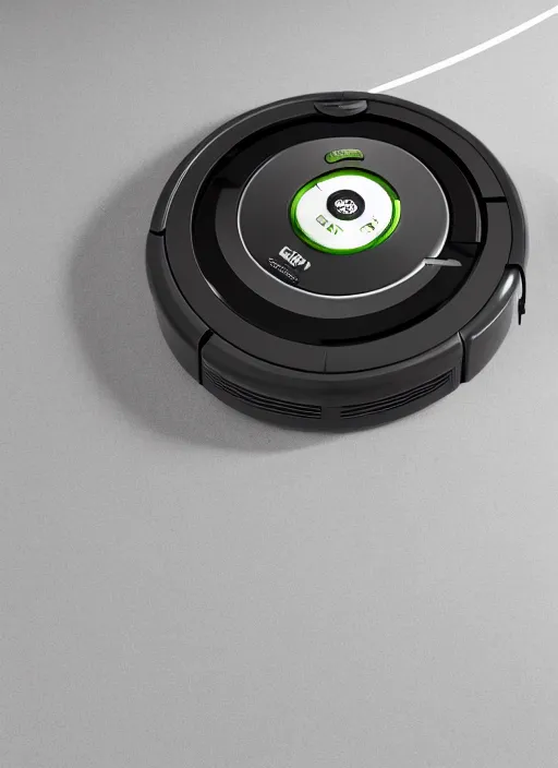 Image similar to A robot roomba with four mechanical limbs, 3D Product, professional render, studio quality, octane render