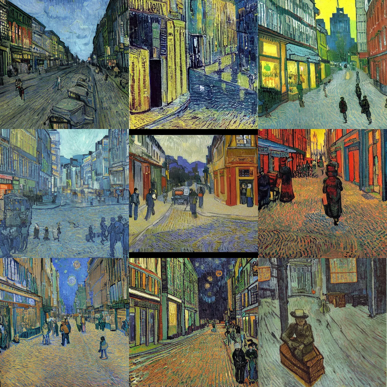 Prompt: Post Singularity Urban Life by Vincent van Gogh