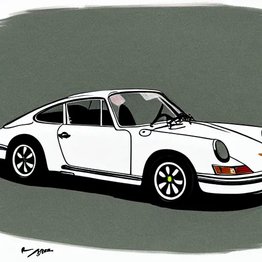 Image similar to sketch of a porsche 9 1 1 9 6 4 carrera 2