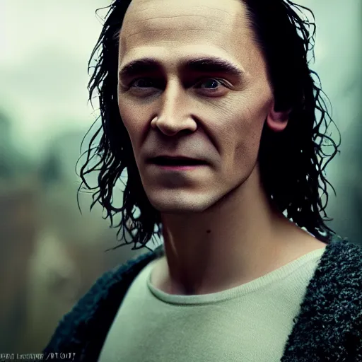 Prompt: portrait of a young loki, street pic, depth of field, zeiss lens, detailed, symmetrical, centered, fashion photoshoot, by annie leibovitz and steve mccurry, david lazar, moebius, breathtaking, 8 k resolution, extremely detailed, beautiful, establishing shot, artistic, hyperrealistic, beautiful face, octane render