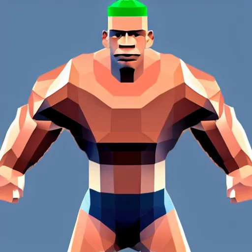 Prompt: Low poly John Cena PS1 style graphics